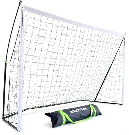 QUICKPLAY KICKSTER Cage de Foot Enfant – But de Football Enfant – Kit Entraînement Football pour Enfants et Adultes – Cage Foot Extérieur et Intérieur – Taille 240×150cm – Montage Rapi