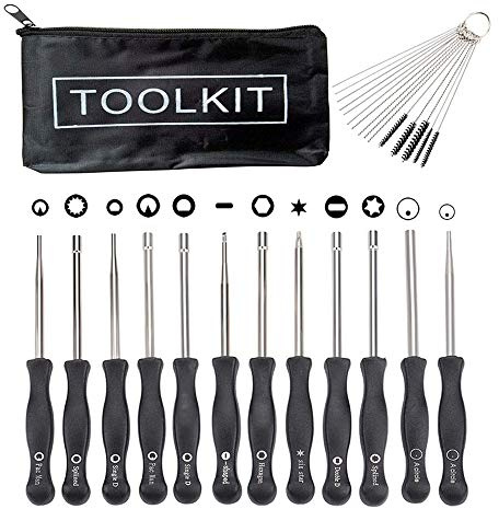 Hippotech Lot de 12 outils de réglage de carburateur avec tournevis acircle pour carburateur commun à 2 cycles - Outil de réglage du carburateur de petit moteur