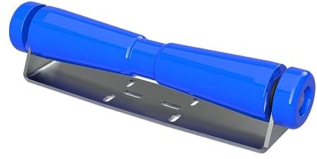 SUPROD Polyurethan Kielrolle mit Halter B inkl. Endkappen Bootstrailer Sliphilfe verzinkt 400 mm (+ EC), blau