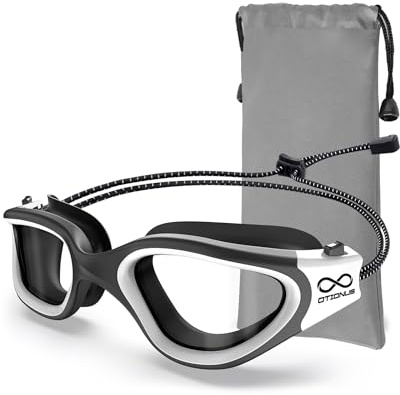 Otionus Swim Goggles, Polarized Adult Swimming Goggles Bungee Strap No Hair Pulling Anti-fog Pool Goggles for Men Women