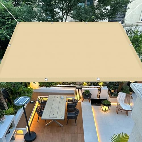 Sonnensegel Quadrat Wasserdicht 1.2 x 1.6 m Rechteckig Markisenstoff Markise Premium PES Polyester Imprägniert für Garten Terrasse Outdoor Camping, Creme Farben