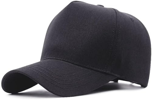 YAMEE Baseballkeps herr stort huvud High Crown, basebollkeps XXL dam bomull bred brim, skärmmössor män andningsbara, lastbilshattar justerbara, GRÅ, L