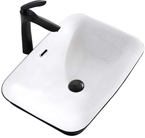 Wash Stands & Vanity Units Bathroom Sinks Square Under Counter Basin Semi-embedded Ceramic Washbasin Household Bathroom Vanity Balcony Laundry Pool Gift (Color : White, S