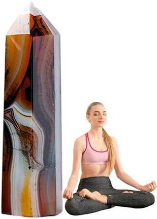 Genérico Torre de Piedra de, Varita de Piedra de Gema,Varita de de un Punto | Joya Decorativa Natural Preciosa Hecha a Mano para Ritual para Ritual