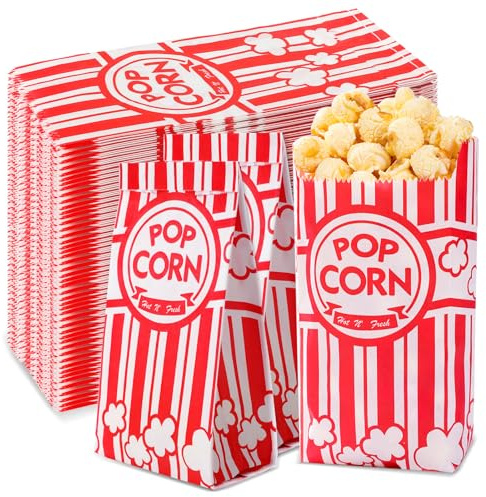 LINSIRON 900 Packs Paper Popcorn Bags, 1oz Small Popcorn Bags Bulk Individual Serving for Popcorn Machine, Disposable Popcorn Bags Carnival Party Movie Nights Cinema
