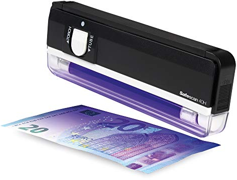 Safescan 40H tragbarer Geldscheinprüfer zu schnellen Prüfung von Banknoten, Kreditkarten und Ausweisen - Geldscheinprüfer mit UV-Licht - UV-Licht Geldscheinprüfer