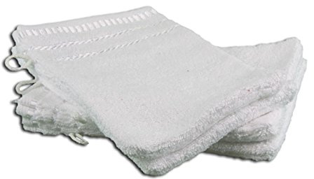 Gözze - Lot de 4 Gants de Toilette, Berlin, 100% Coton, 17 x 24 cm - Blanc