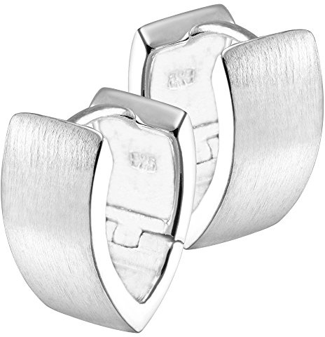 Vinani Orecchini Huggie Hoop del cerchio Creole - Forma di V - largo - opaco - argento sterling 925 - CJC