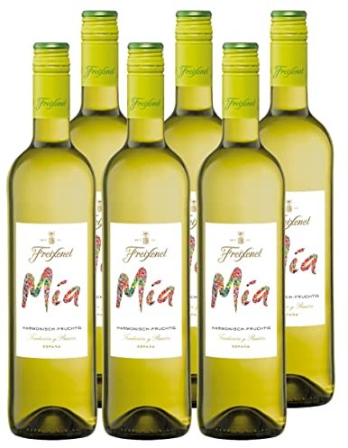 Freixenet Mia Blanco Weißwein Lieblich (6 x 0,75 l) - Lieblicher Weißwein aus Spanien, Spanischer Wein, fruchtig-frisch und jugendlich lebendig, zu Fisch, Meeresfrüchten oder Tapas