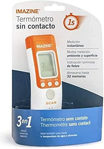 IMAZINE Termómetro IR (Frente-oido), Negro, Estándar