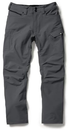 TRUEWERK Men's T2 WerkPant - Three-Season Work Pants, Double-Woven Softshell, Water-Resistant, Windproof, 4-Way Stretch, 9 Pockets, Articulated Knees, 32W x 32L, Deep Grey