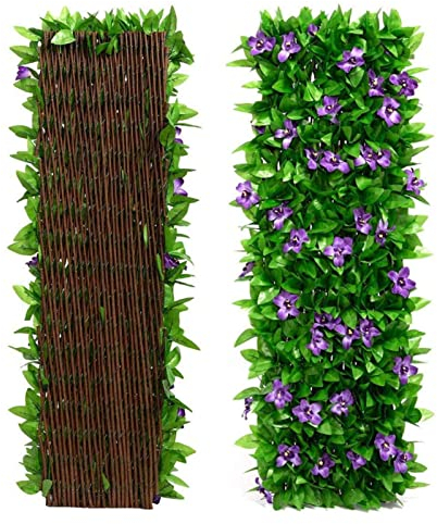GIMOCOOL Künstliche Efeu Garten Sichtschutz, Pflanzenwand,Balkon Blätter ,Hecken Zaun und Dekoration für Außendekoration