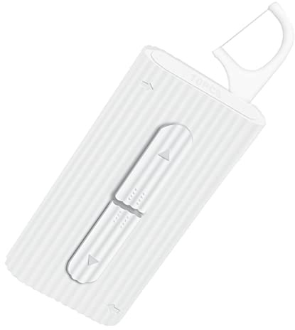 White Dental Floss Portable Case, Storage 10 Picks Adult Floss in Box. The Best Tool for Cleaning Teeth and Oral Care. Portable Travel Floss is Perfect for Dinners,Dating,Travel,Hotels.(White)