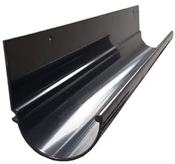 Renoplast® R50 Canalones de Aluminio | 200cm Grafito Semirredondo | Canalón para la Lluvia | Drenaje del Techo | Perfiles de Borde | Casa de Jardín Carport Terraza | Canalón Enchufable | Anticorrosión