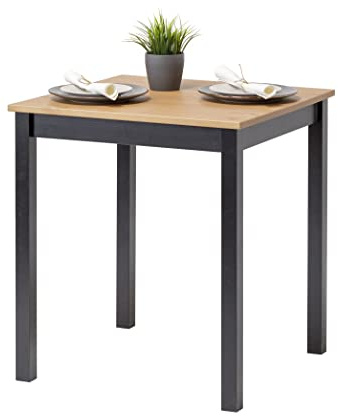 Hagge Home Esstisch Holz 70x70 - Esszimmertisch, Küchentisch, Holztisch für Esszimmer - Dining Table, Kitchen Table - Kleiner Esstisch Schwarz Braun