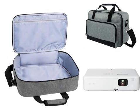 Tragetasche für Epsons CO-W01 Projektor, Tragetasche für Epsons CO-FH02, VS260, ViewSonicss M2W WXGA Projektor mit Taschen und verstellbaren Schultergurten, Grau