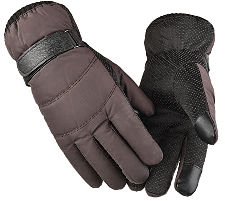 Gants Hiver Chaud Ski Femme - Épais Antidérapants avec Doublure en Polaire Gloves à la Mode Impermeable Gants de Neige Mitaine pour Le Cyclisme, Le Camping, la randonnée