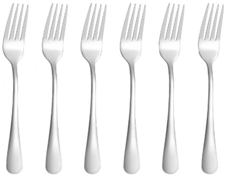 Stainless Steel Dinner Forks Set of 6 Table Forks - Mirror Polished Cutlery for Home, Kitchen & Restaurant