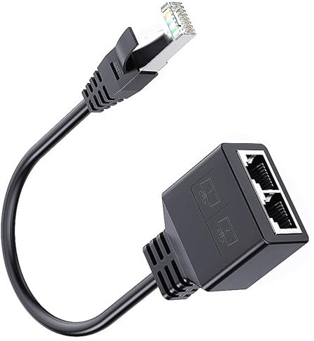SHANFEILU 1 to 2 Port RJ45 Network Ethernet Adapter Splitter Cable Extension Splitter 1 Male to 2 Female LAN Ethernet Splitter Adapter for Cat5 Cat5e Cat6 Cat7 Home Office Broadband Connection
