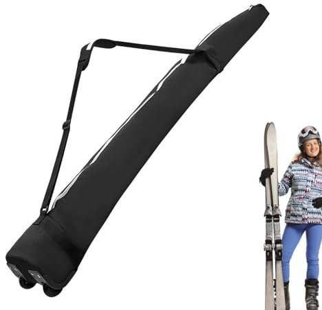 Borsa da snowboard – Borsa da sci | Doppia imbottitura rinforzata con ruote, borsa da snowboard con cinghie per ruote, borsa singola e doppia borsa per tavola, grande capacità