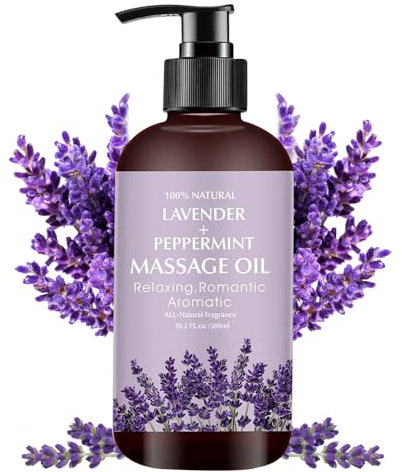 Lavendel Massageöl zur Beruhigung, Beruhigung und Entspannung müder, schmerzender Muskeln Massageöl Ideales Körperöl zur Befeuchtung der Haut für Männer und Frauen 300ml massage oil