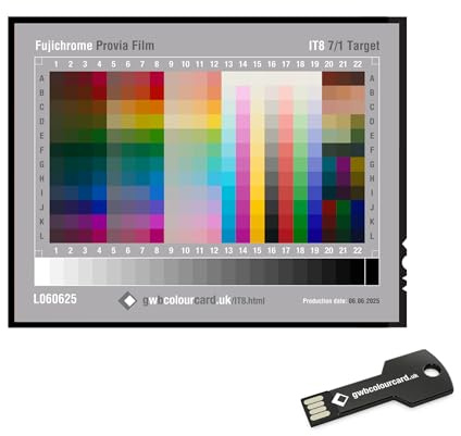 IT8 Colour Calibration Target – Reflective & Transmissive | Scanner Profiling Chart for VueScan, SilverFast, i1Profiler | Fuji & Kοdak Film (IT8 7/1 Large Format Fuji)