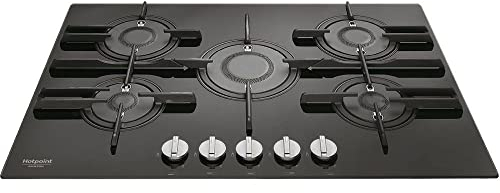 Hotpoint Ariston Piano Cottura A Gas Metano FTGHG 751 D/HA(BK) Finitura Nero Con Griglie In Ghisa da 75cm
