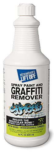 Motsenbocker's Lift Off 41103 Spray Paint and Graffiti Remover Safely Removes Spray Paint, Acrylic, and Enamel From Wood, Metal, Concrete, Plastic, and More, Water-Based, 32 Fl Oz, Pack of 1