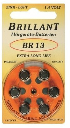 60 x Brillant BR 13 Orange Hörgerätebatterien