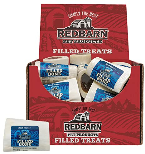 Redbarn Filled Dog Bones, Natural Long-Lasting Dental Treats; Suitable for Aggressive Chewers, Small (3) - 3 Bones (Beef, Peanut Butter, Cheese N' Bacon)