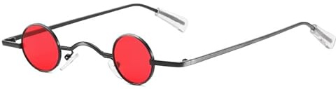 SOIMISS - Gafas de sol pequeñas redondas, creativas, para fiestas, playa, para hombres y mujeres, color negro rojo Talla única