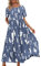 YESNO Women Dresses Casual Plus Size Bohemian Short Sleeve Floral Long Maxi Summer Beach Swing Dress/Pockets 3XL EJFUK CR147