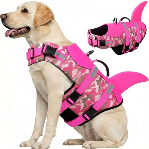 CITÉTOILE Gilet de Sauvetage pour Chien avec Poignée Rose Camouflage XL