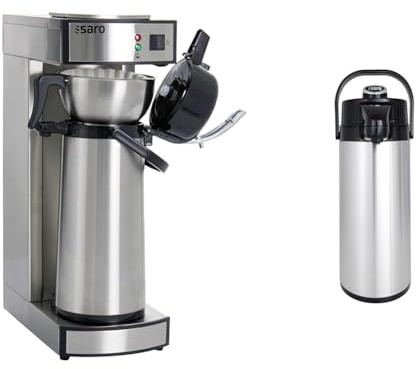 Saro 317-2085 - Cafetera Térmica con Filtro de Cesta y Termo, Cafetera Industrial con Jarra 2,2 Litros, Color Plateado 317 – 2076 – Termo (S/S, 2,2 L)