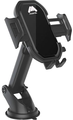 Mobitel Universal Car Phone Mount Strong Dashboard & Windshield Holder 360° Adjustable Rotation Secure Grip Easy One Button Release for iPhone Samsung & All Smartphones 4.0–7.0 Inches