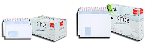 ELCO Office Umschlag DIN lang 80 g/m² FSC-zertifiziert mit Haftverschluss und Sichtfenster 90 x 45 mm in Shop-Box 200 Stück weiß & 74523.12 Office Briefumschlag, C4, 120 g, weiß