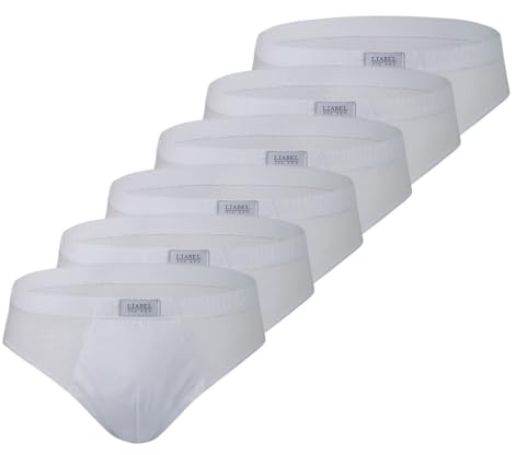 Liabel Slip Uomo in 100% Cotone Filo di Scozia, Art. 620, Pacco da 6, Bianco M