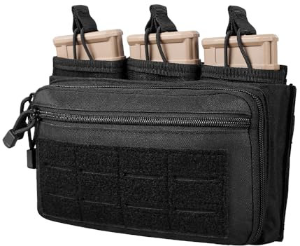 Dreifache Magazintasche, Triple Mag Pouch mit Klettverschluss, Tactical Magazinbeutel für Die Jagd Im Freien, Camping und Wandern