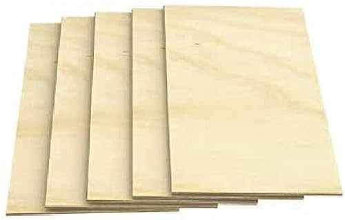 Compensato 4 mm A3 30x42 cm - Set di 5 Fogli di Legno Naturale per Fai-da-te, Modellismo, Arredamento e Lavori Manuali (A3 30X42)