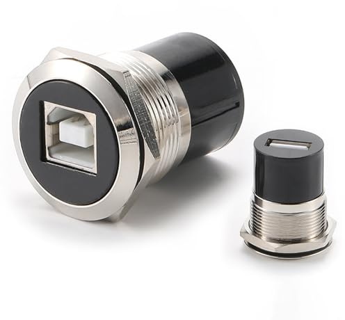 Adattatore per stampante da USB B a USB 2.0 tipo B, M22, tipo B a pannello A, connettore di montaggio a pannello, accoppiatore, presa B a presa A, pannello di montaggio connettore rotondo, adatto per