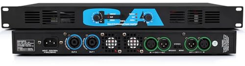 400W*2 Digital Power Amplifier, Home Audio Amplifier, with LED Light + Volume Knob, Dual-Channel Independent Output, 2 Cooling Fans, for Stage Performances, Conferences, KTV