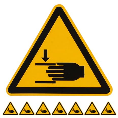 Healvian Lot de 8 Étiquettes Autocollantes D’Avertissement de Sécurité 100 MM Autocollants D’Avertissement pour Pincement Mécanique Résistants et Visibles pour Machines Industrielles