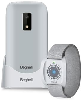 Beghelli Telefono Salvavita e Braccialetto, Salvalavita Phone SLV30N GPS Plus ECO + Salvalavita Braccialetto SLV Band Plus, SOS con GPS, Tasto Emergenza, Chiamata Rapida, Display 2.8” (Colore Grigio)