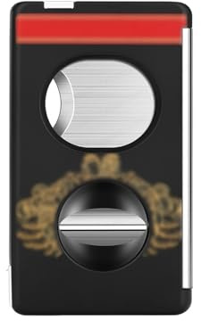 VYSLZ Outil professionnel 5 en 1 coupe-cigare, coupe en V de précision et tondeuse plate avec support caché, accessoire en métal à motifs artistiques, outil multifonction portable (B)