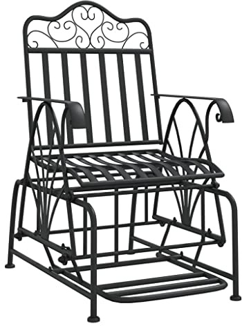 Fengshui Banc à bascule en acier Noir 61 cm