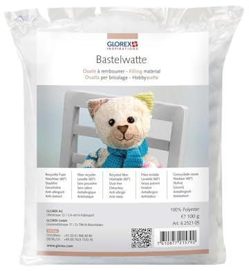 GLOREX bricolage ouate, blanc, 100 g 7610877215792