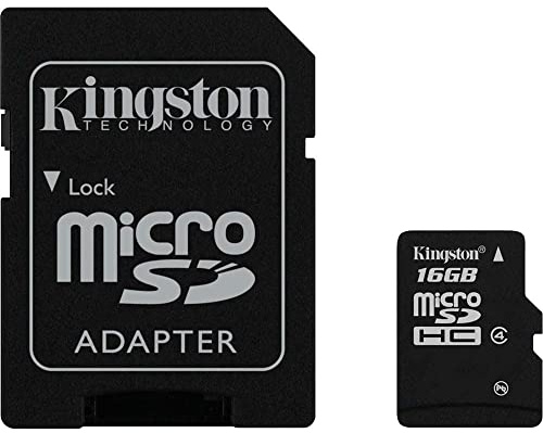 Kingston 16 GB Micro SD-kort med hög kapacitet med SD-adapter, klass 4