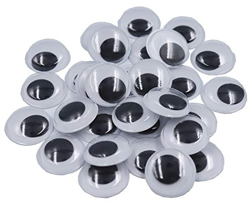 Sowaka 80 Pcs Self Adhesive Wiggle Googly Eyes Stickers 20 MM Plastic Small Cute Round Stick on Wobbly Wiggly Eyes for Craft Art Project DIY Accessories Scrapbooking Supplies