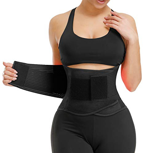 VENUZOR Waist Trainer Belt for Women - Waist Cincher Trimmer - Slimming Body Shaper Belt - Sport Girdle Belt (UP Graded)(Black,M)