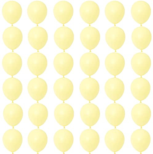Macaron Gula ballonger 30 cm, 36 P pastell ljusgul ballong tjocka naturliga latexballonger födelsedagsfest ballong små heliumballonger dekorationer för baby shower bröllop festival